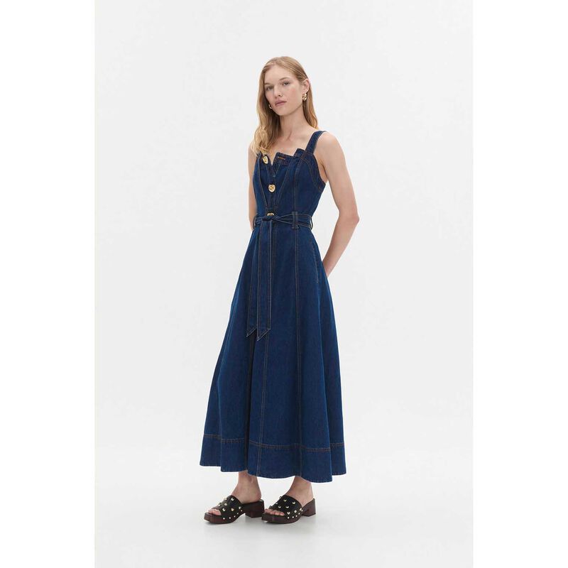 Aje Gianna Denim Midi Dress image number 3